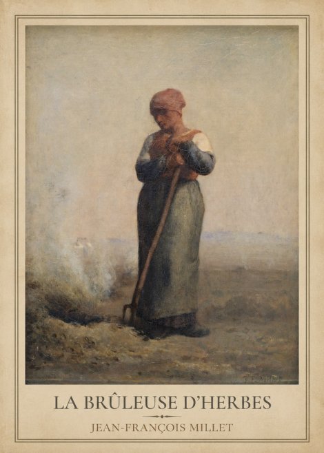 Jean-François Millet La Brûleuse D'herbes No5 - Poster