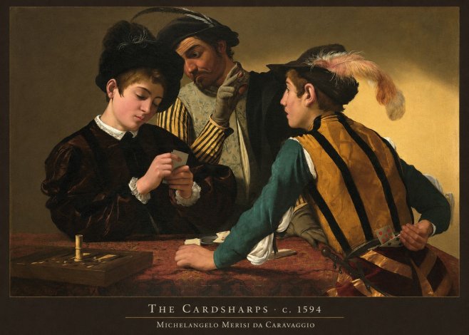 Michelangelo Merisi da Caravaggio The Cardsharps III No3 - Poster