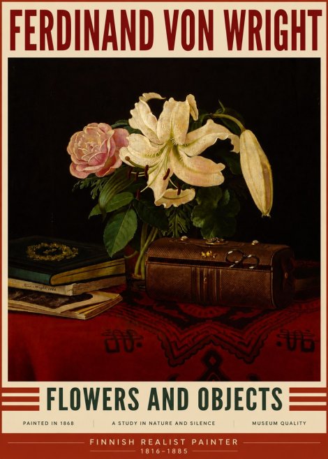 Ferdinand von Wright Flowers and Objets No5 - Poster