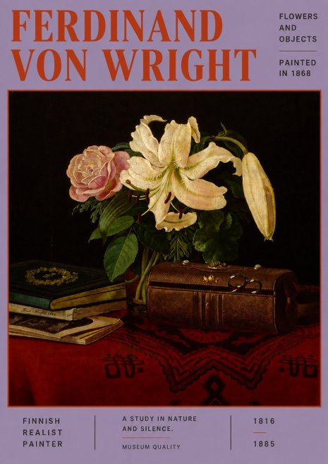 Ferdinand von Wright Flowers and Objets No6 - Poster