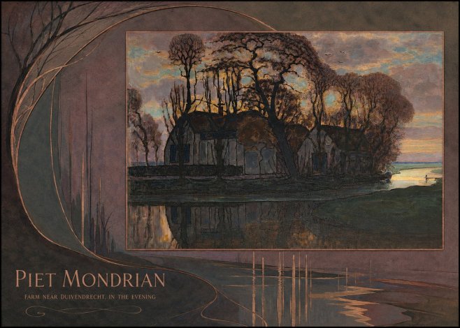 Piet Mondrian Farm Near Duivendrecht, in the Evening No4 - Poster