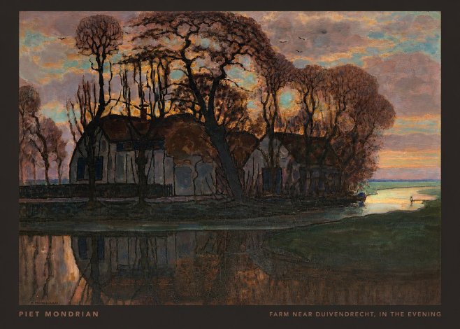 Piet Mondrian Farm Near Duivendrecht, in the Evening No6 - Poster