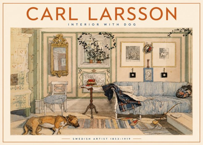 Carl Larsson Interior with Dog No5 - Poster