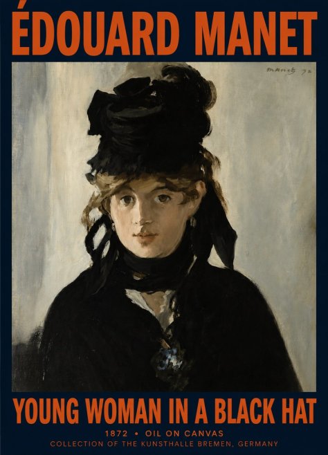 Édouard Manet Young Woman in a Black Hat I No2 - Poster