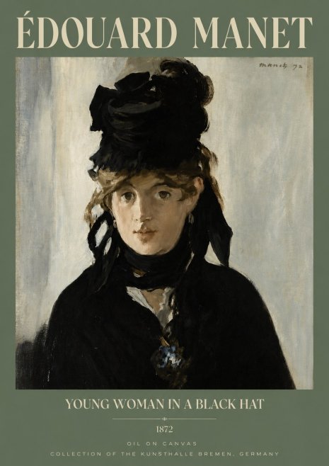 Édouard Manet Young Woman in a Black Hat I No3 - Poster