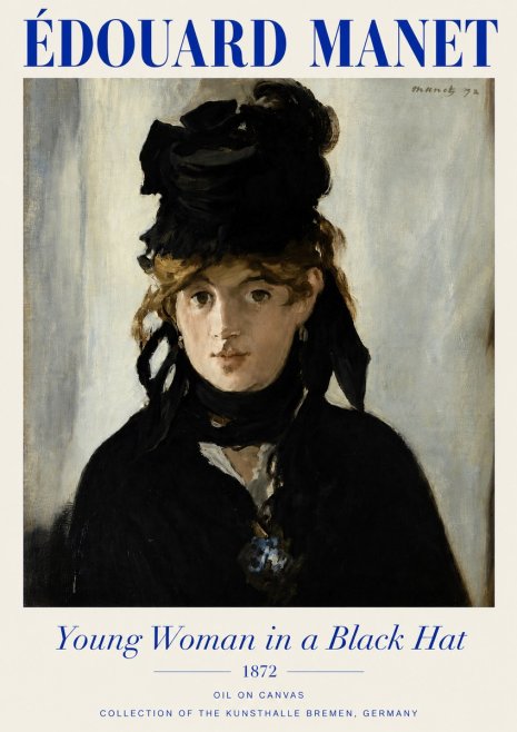 Édouard Manet Young Woman in a Black Hat I No4 - Poster