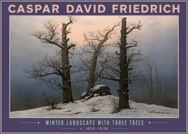 Caspar David Friedrich The Three Trees in the Snow No6 - Poster