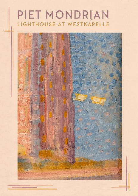 Piet Mondrian Lighthouse at Westkapelle No1 - Poster