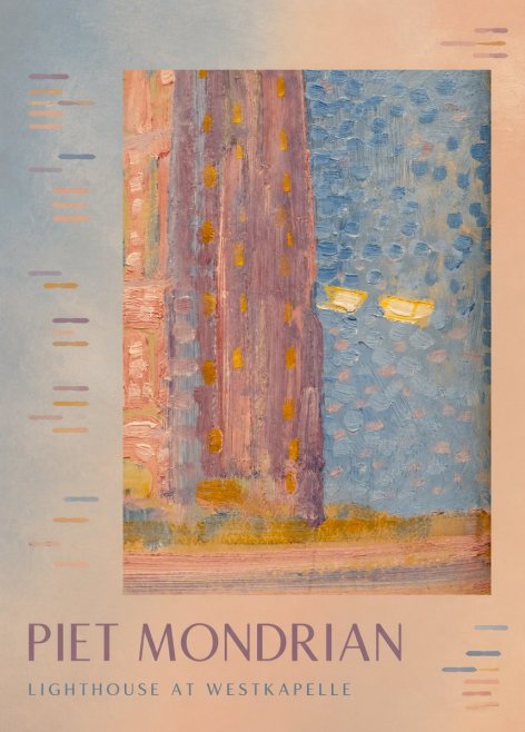 Piet Mondrian Lighthouse at Westkapelle No3 - Poster
