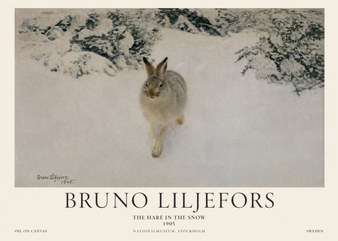 Bruno Liljefors The Hare in the Snow No1 - Poster