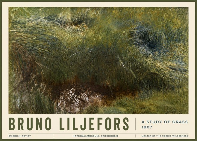 Bruno Liljefors A Study of Grass No6 - Poster