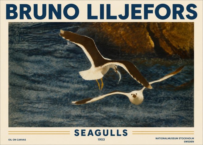 Bruno Liljefors Seagulls No4 - Poster