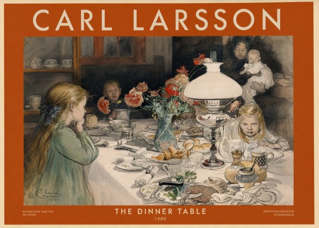 Carl Larsson The Dinner Table No2 - Poster