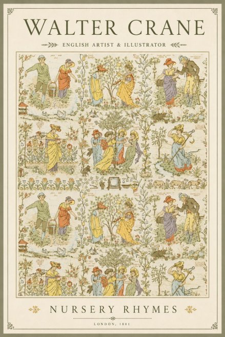 Walter Crane Nursery Rhymes No3 - Poster