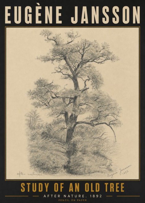 Eugène Jansson Study of an Old Tree No5 - Poster