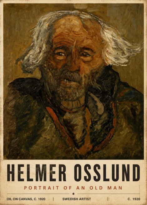 Helmer Osslund Portrait of an Old Man No6 - Poster