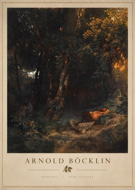 Arnold Böcklin A Faun Asleep No4 - Poster
