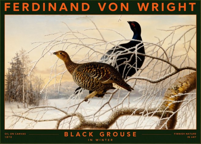 Ferdinand von Wright Black Grouse in Winter No2 - Poster