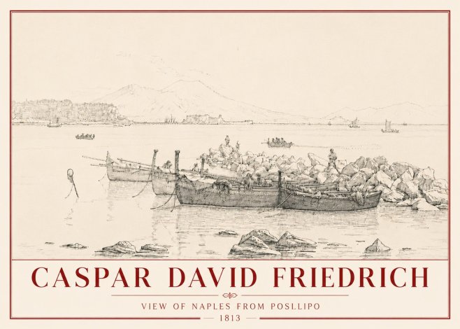 Caspar David Friedrich View of Naples from Posillipo No6 - Poster