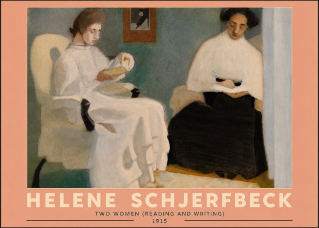 Helene Schjerfbeck Two Women (Reading and Writing) No5 - Poster