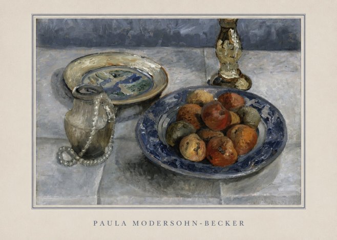 Paula Modersohn-Becker Still Life with Candlestick, Pitcher, and Fruit No4 - Poster