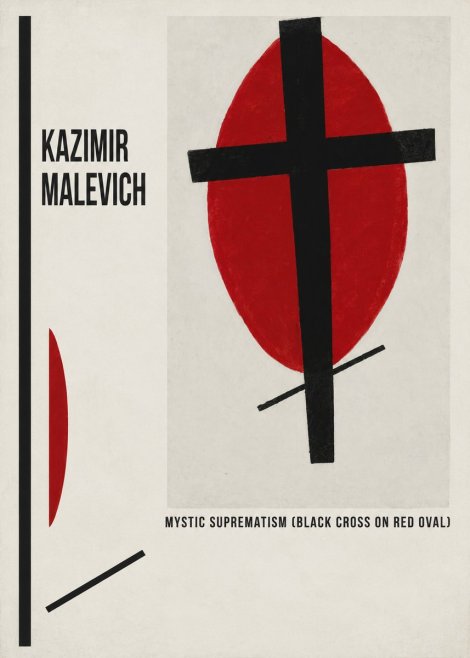 Kazimir Malevich Mystic Suprematism (Black Cross on Red Oval) No6 - Poster