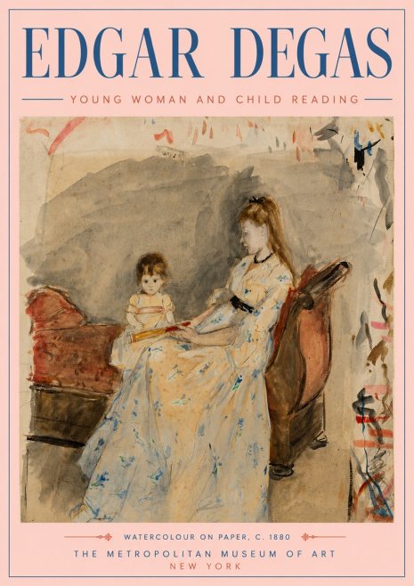 Edgar Degas Young Woman and Child Reading No5 - Poster
