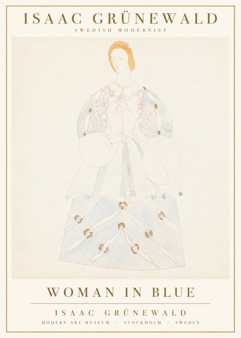 Isaac Grünewald Study of a Woman in Costume No3 - Poster