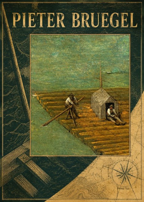 Pieter Bruegel Two Men on a Raft No4 - Poster