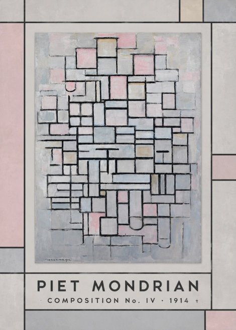 Piet Mondrian Composition No. Iv • 1914 No1 - Poster