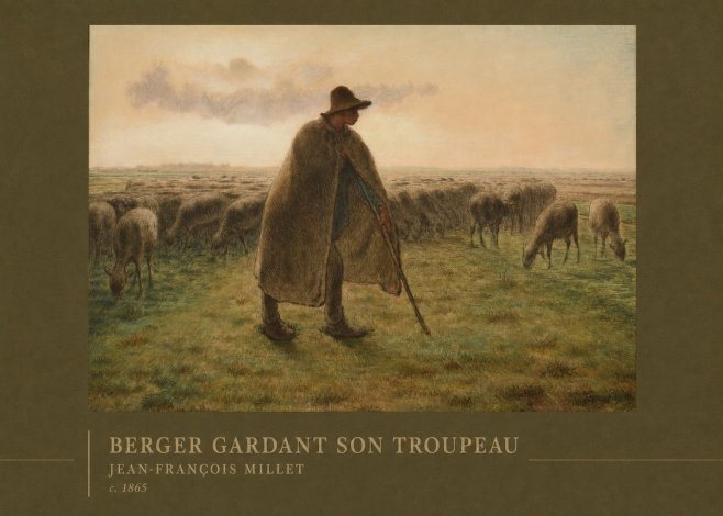 Jean-François Millet Berger Gardant Son Troupeau No2 - Poster