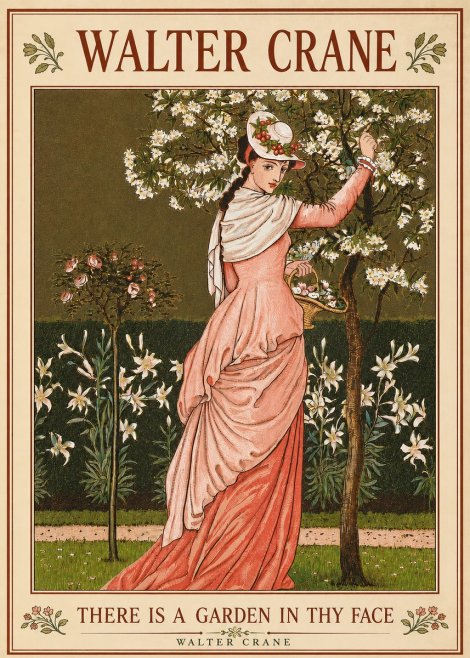 Walter Crane There Is a Garden in Thy Face II No5 - Poster