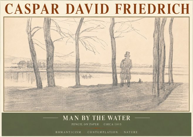 Caspar David Friedrich Man by the Water No5 - Poster