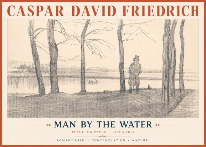 Caspar David Friedrich Man by the Water No6 - Poster