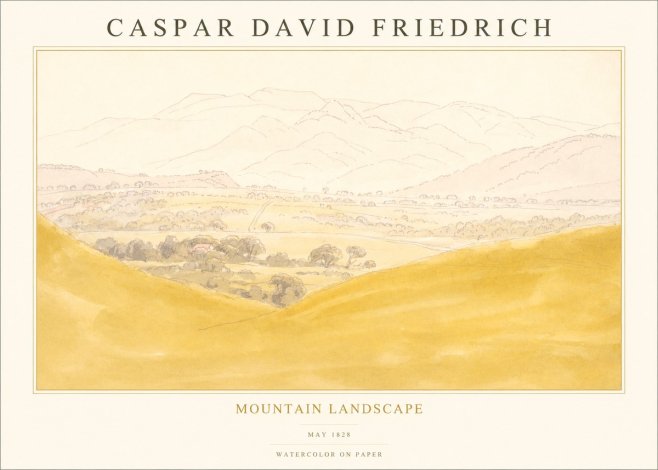 Caspar David Friedrich Mountain Landscape No1 - Poster