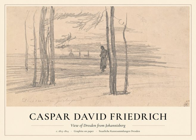 Caspar David Friedrich View of Dresden from Johannisberg No1 - Poster