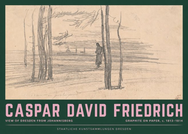 Caspar David Friedrich View of Dresden from Johannisberg No2 - Poster