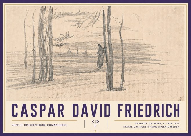 Caspar David Friedrich View of Dresden from Johannisberg No4 - Poster