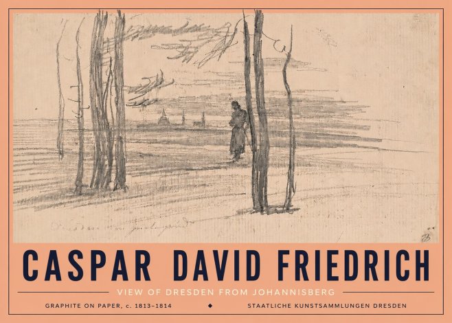 Caspar David Friedrich View of Dresden from Johannisberg No5 - Poster