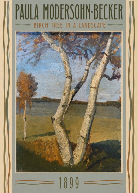 Paula Modersohn-Becker Birch Tree in a Landscape No3 - Poster