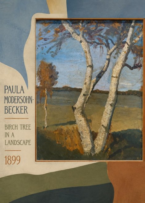 Paula Modersohn-Becker Birch Tree in a Landscape No4 - Poster