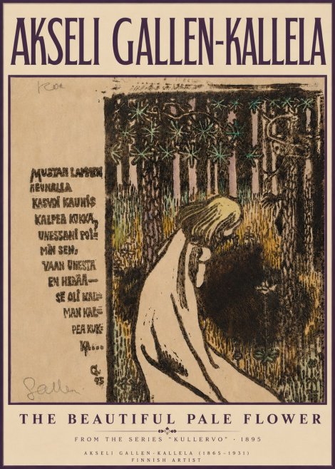 Akseli Gallen-Kallela The Beautiful Pale Flower No3 - Poster