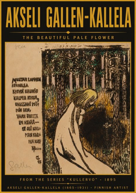 Akseli Gallen-Kallela The Beautiful Pale Flower No5 - Poster