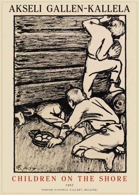 Akseli Gallen-Kallela Children on the Shore No1 - Poster