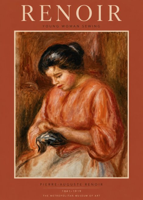 Renoir Young Woman Sewing I No3 - Poster