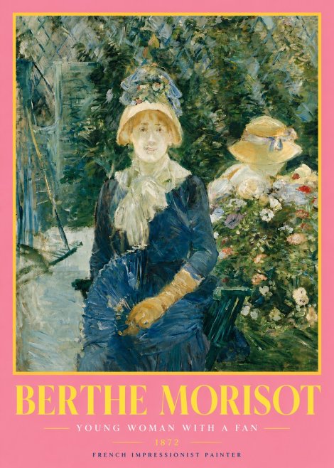 Berthe Morisot Young Woman with a Fan I No4 - Poster
