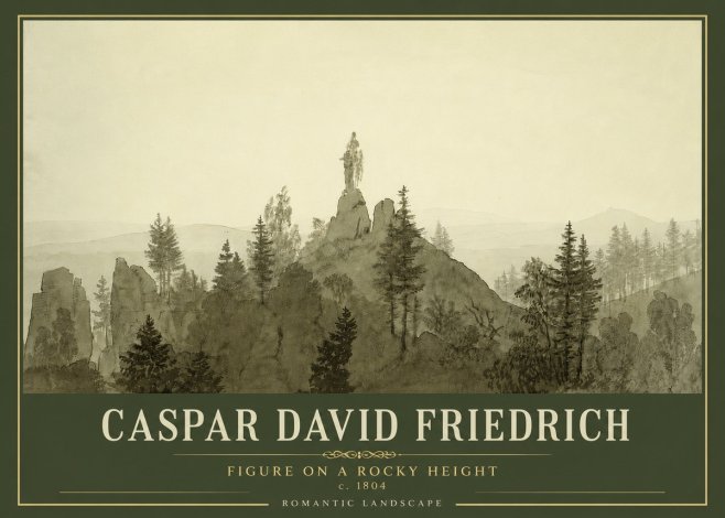 Caspar David Friedrich Figure on a Rocky Height No4 - Poster