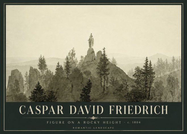 Caspar David Friedrich Figure on a Rocky Height No6 - Poster