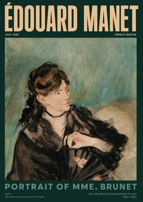 Édouard Manet Portrait of Mme. Brunet No3 - Poster