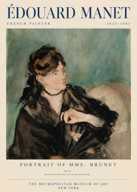 Édouard Manet Portrait of Mme. Brunet No4 - Poster